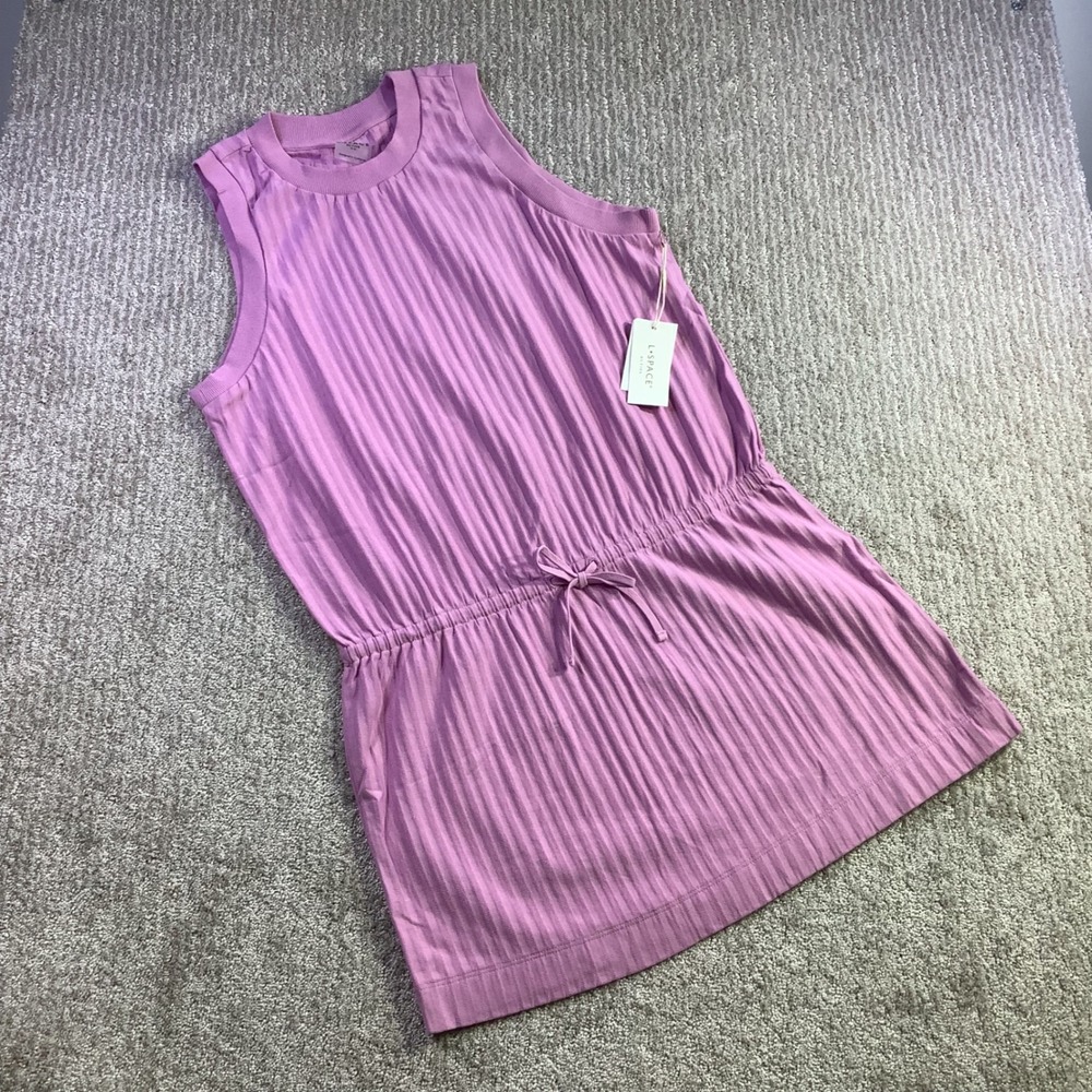 L*Space Active Upbeat Dress Mauve Ribbed Sleeveless Mini Dress Size M NWT